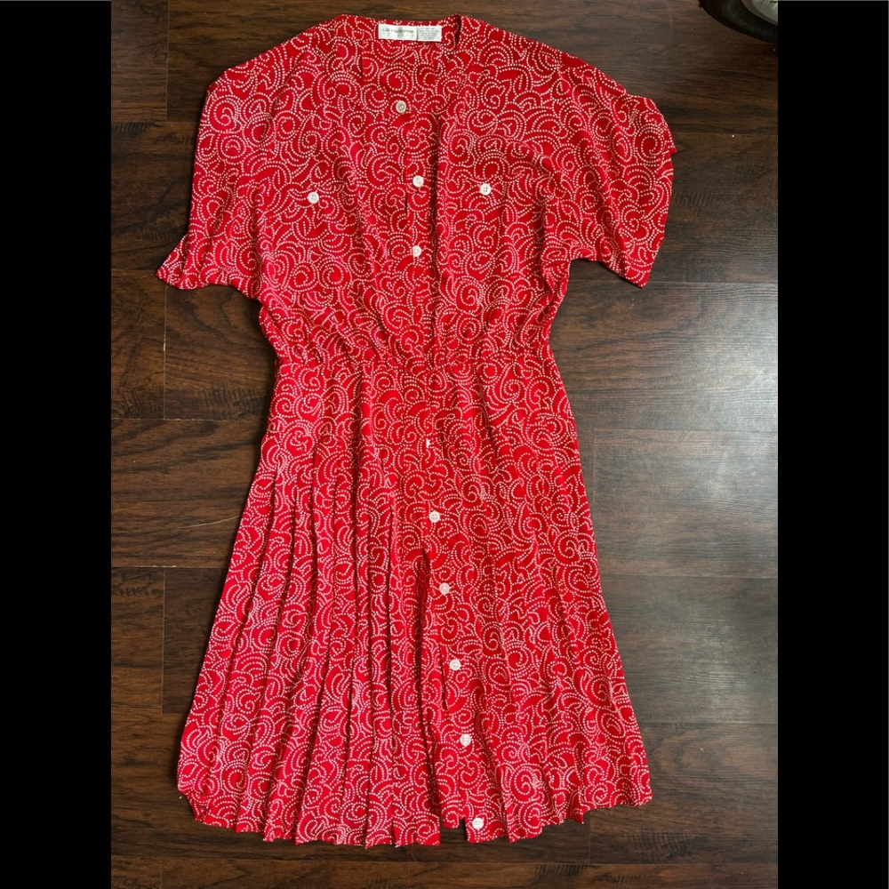 Liz Claiborne Red and White Polka Dot Dress | Size: 14